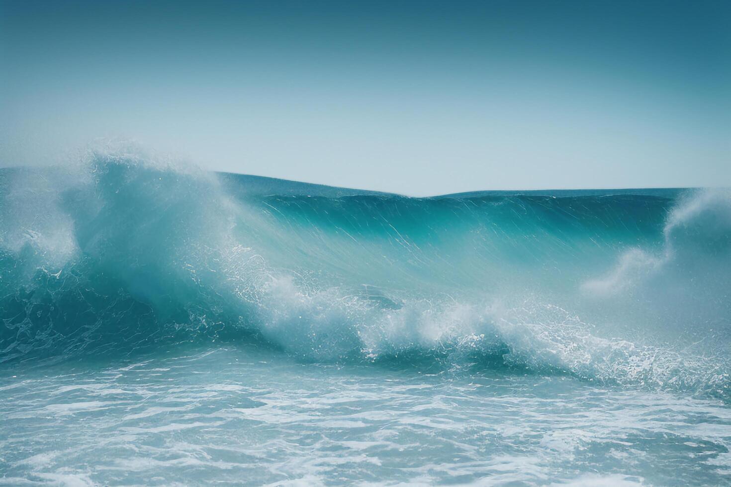 il blu mare onda con ai generato. foto