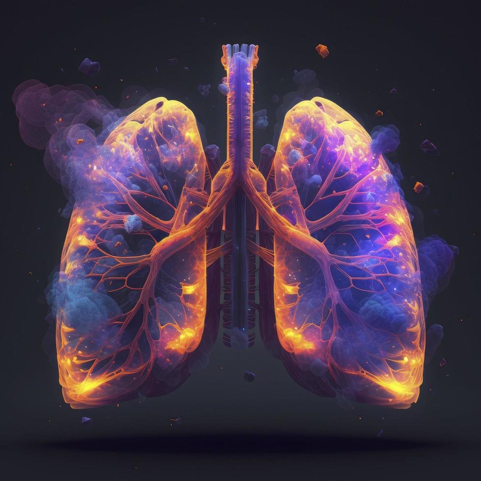 umano polmoni medico e Salute cura concettuale illustrazione, 3d rendere, creare ai foto