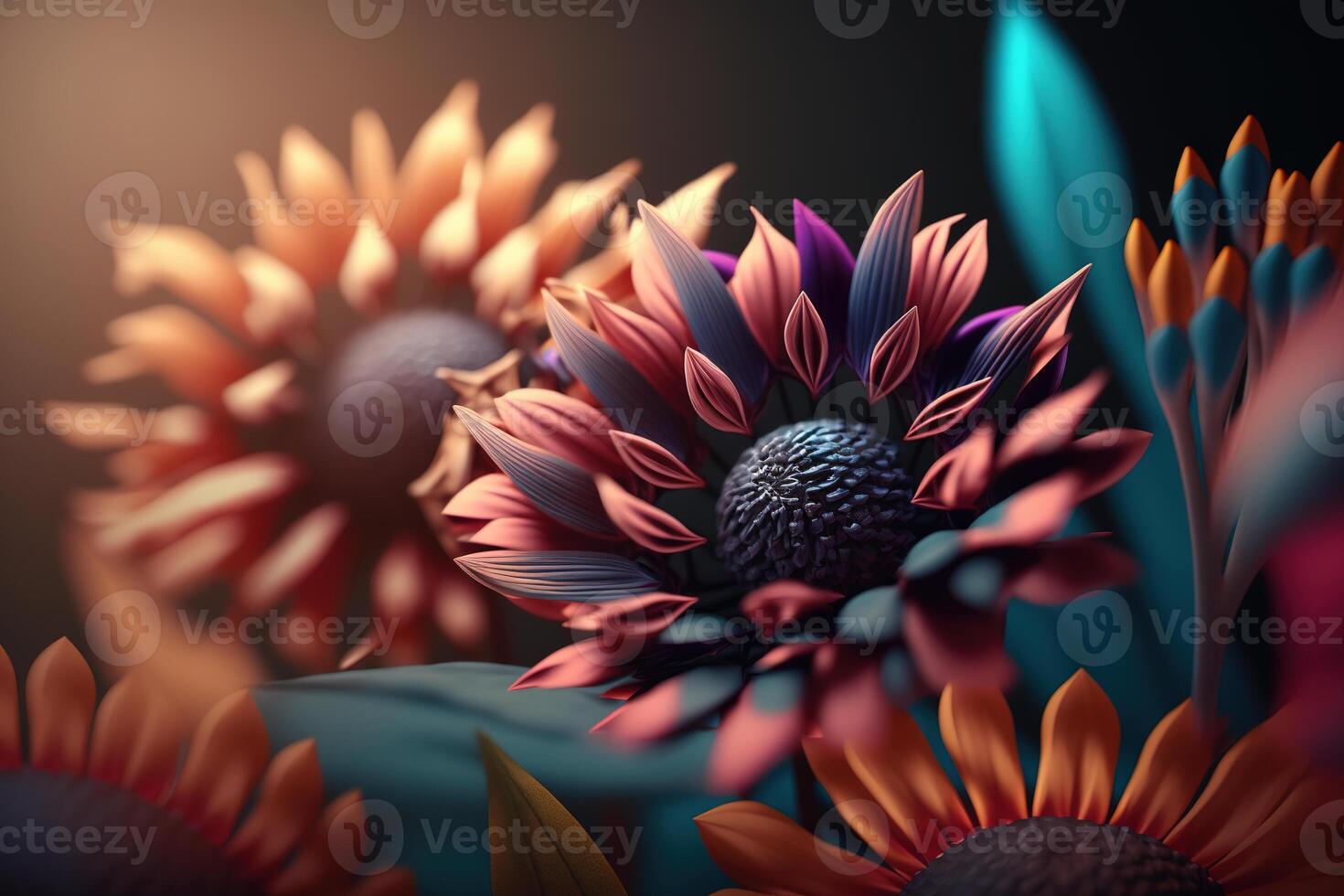 colorato fiore sfondo con un' pendenza effetto. ai generato foto