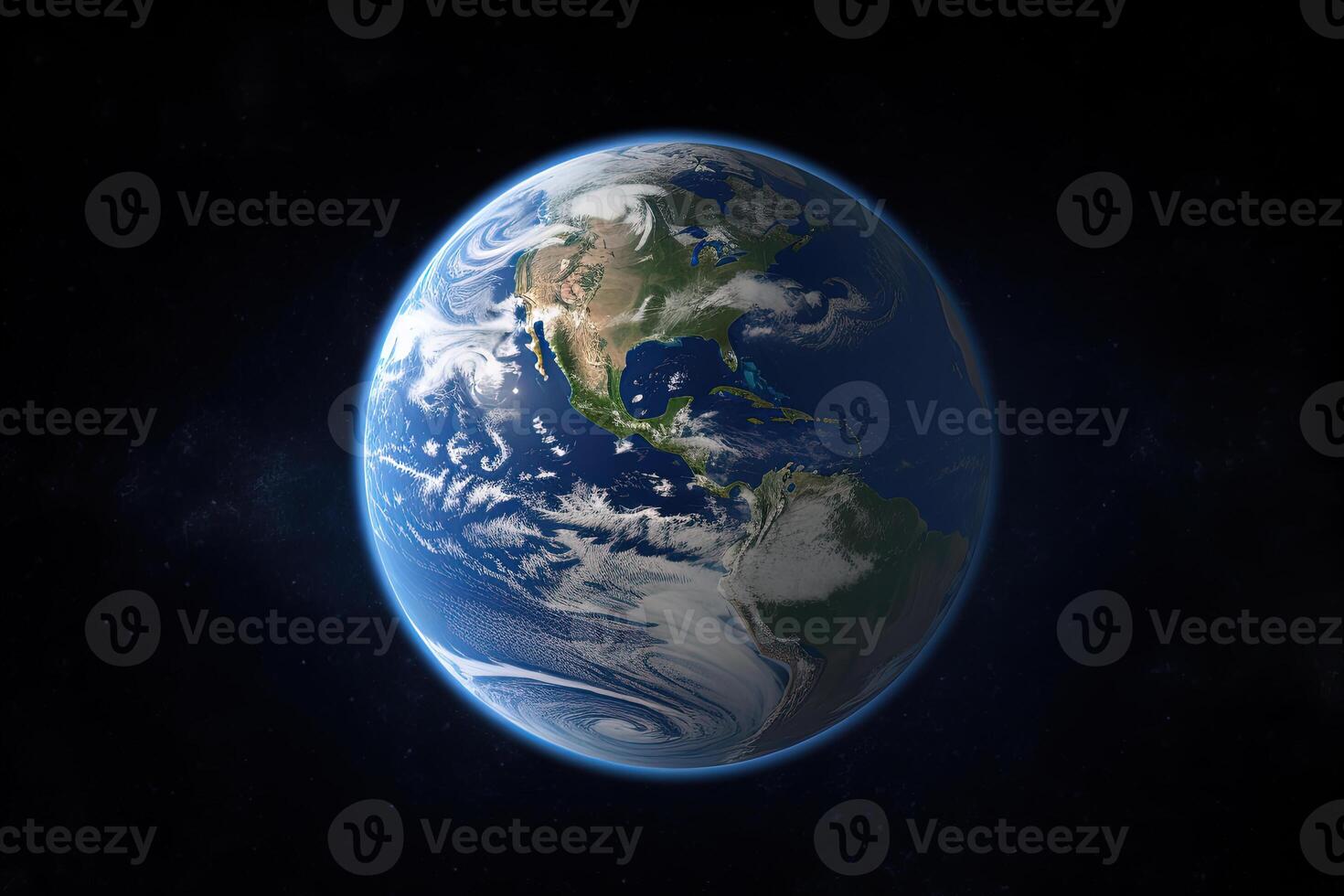 realistico terra pianeta nel spazio. ai generato foto