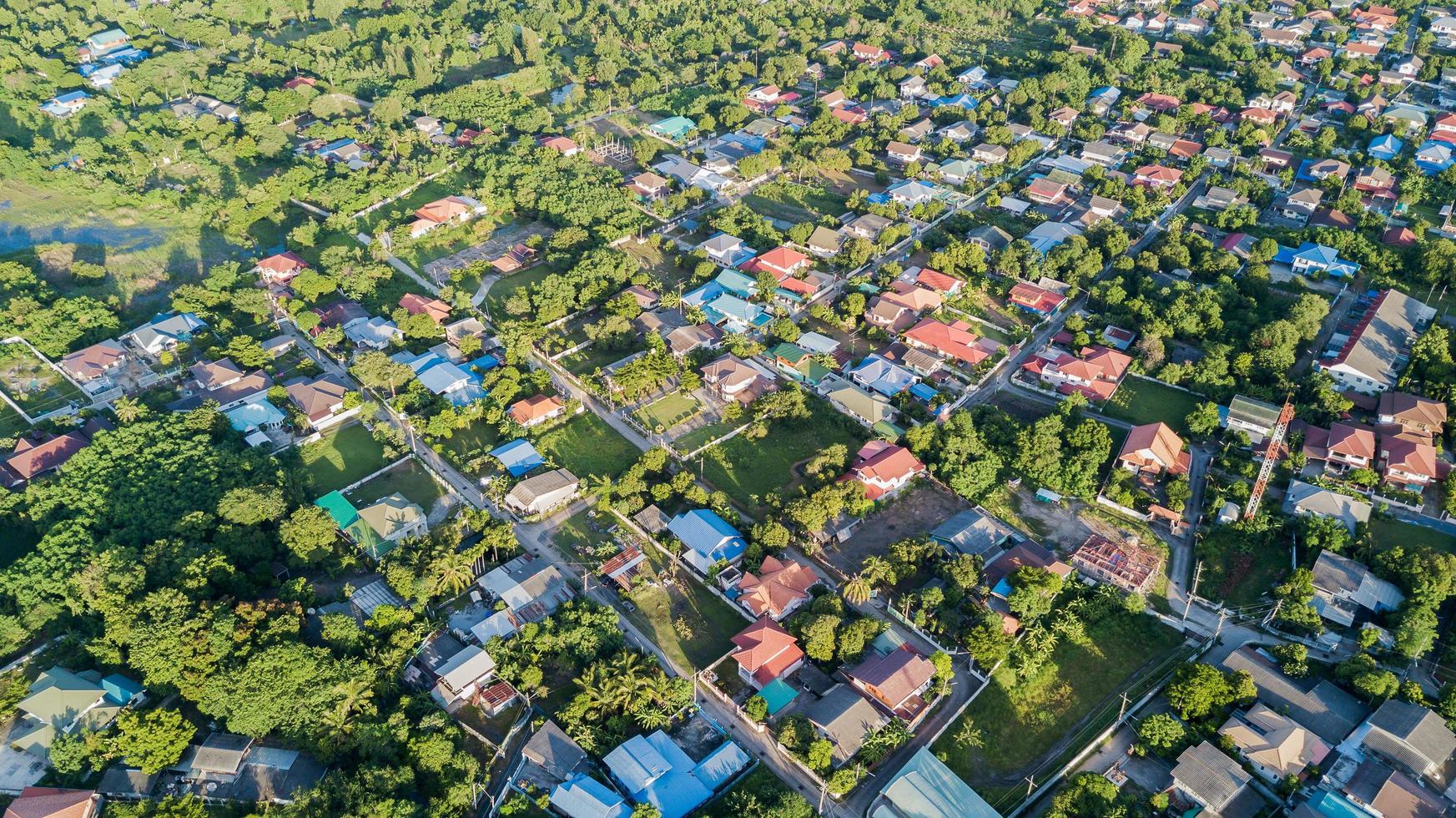 aereo Visualizza di case nel villaggio, terra uso foto