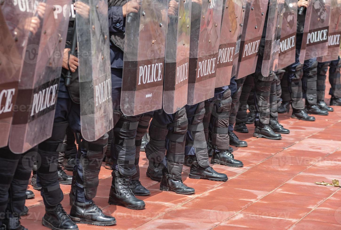 rivolta polizia controllo il folla. foto