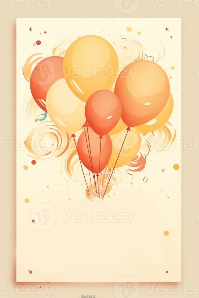 colorato semplice decorazione illustrazione per festa, compleanno, bambino doccia, bridal doccia, la laurea, attività commerciale evento, mille dollari apertura, anniversario, vacanza invito bozza e saluti carta modello. foto