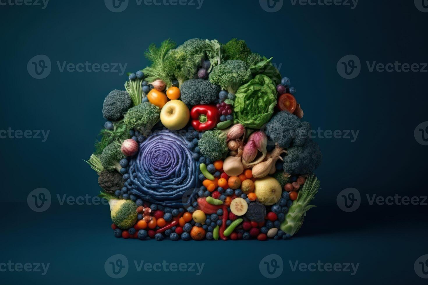 artistico verdura simboleggiante salutare nutrizione e sano scelte, generativo ai. foto