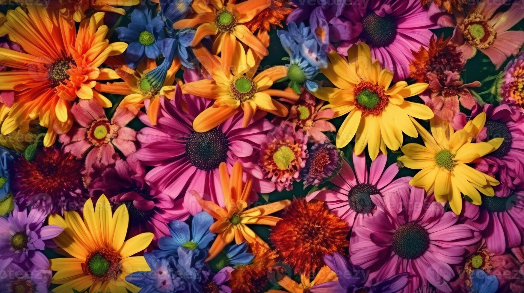 struttura di vivace misto americano colorato fioritura fiori per sfondo, sfondo. ai generato. foto