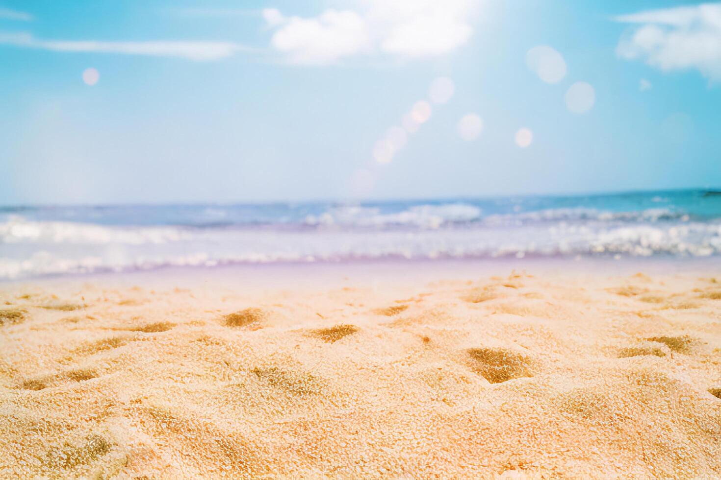 il paesaggio di spiaggia, mare e cielo nel estate con ai generato. foto