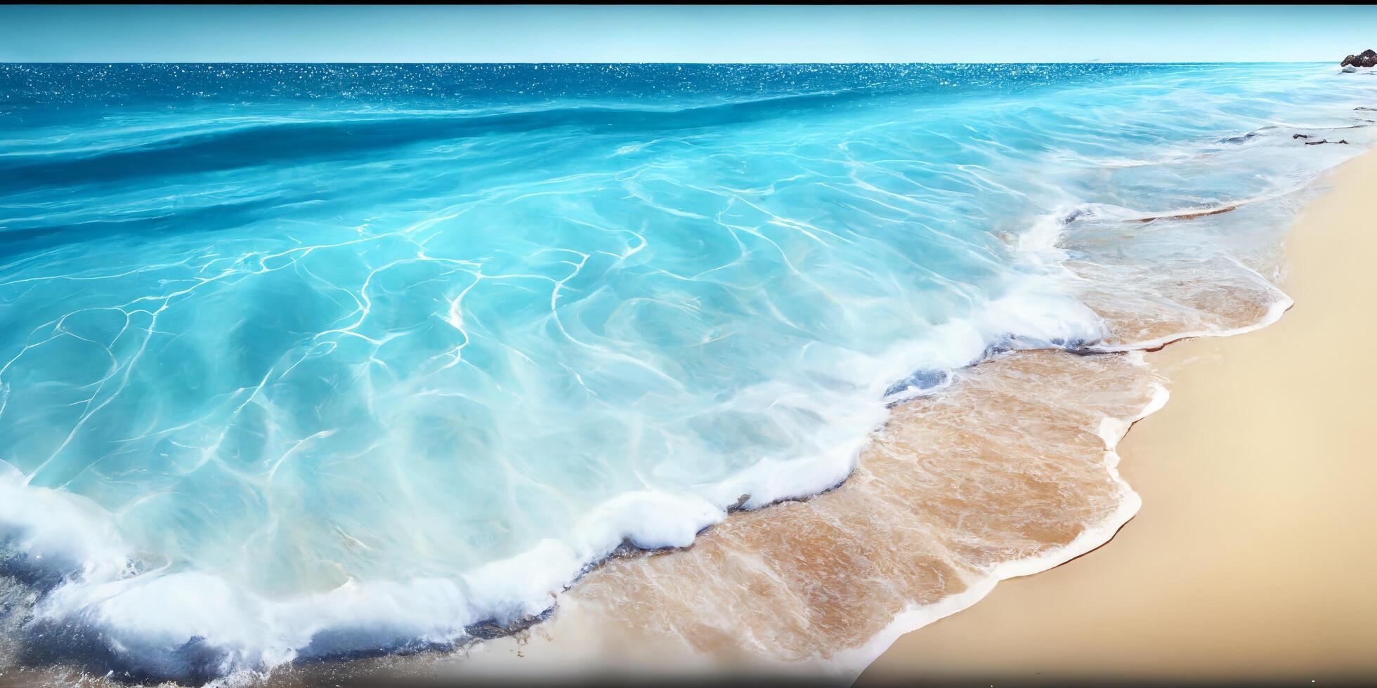 il tropicale paesaggio marino con mare onda per il spiaggia con ai generato. foto
