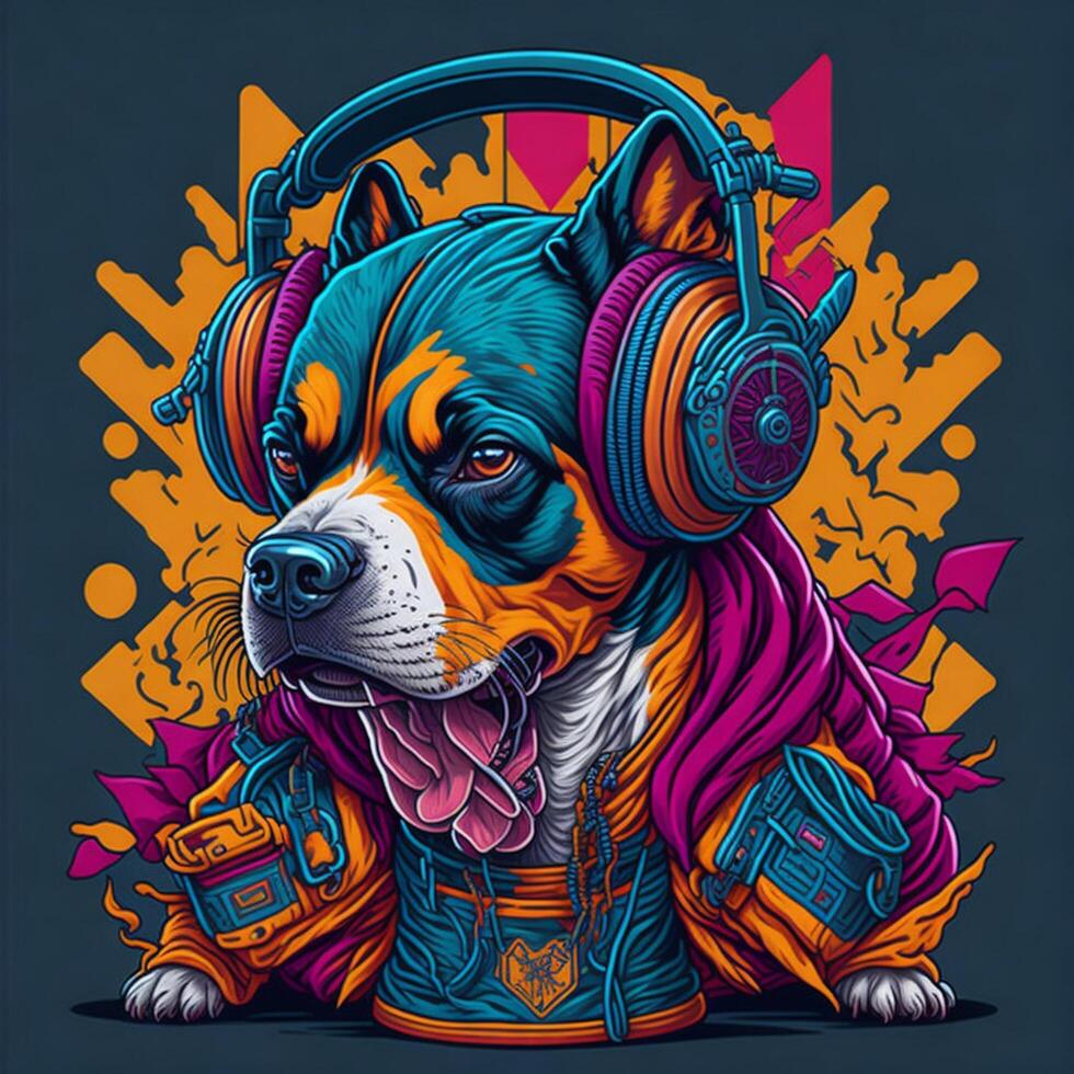 cane con colorato astratto vettore illustrazione, Stampa design per parete arte, magliette, tazze, casi, eccetera. ai generativo, foto
