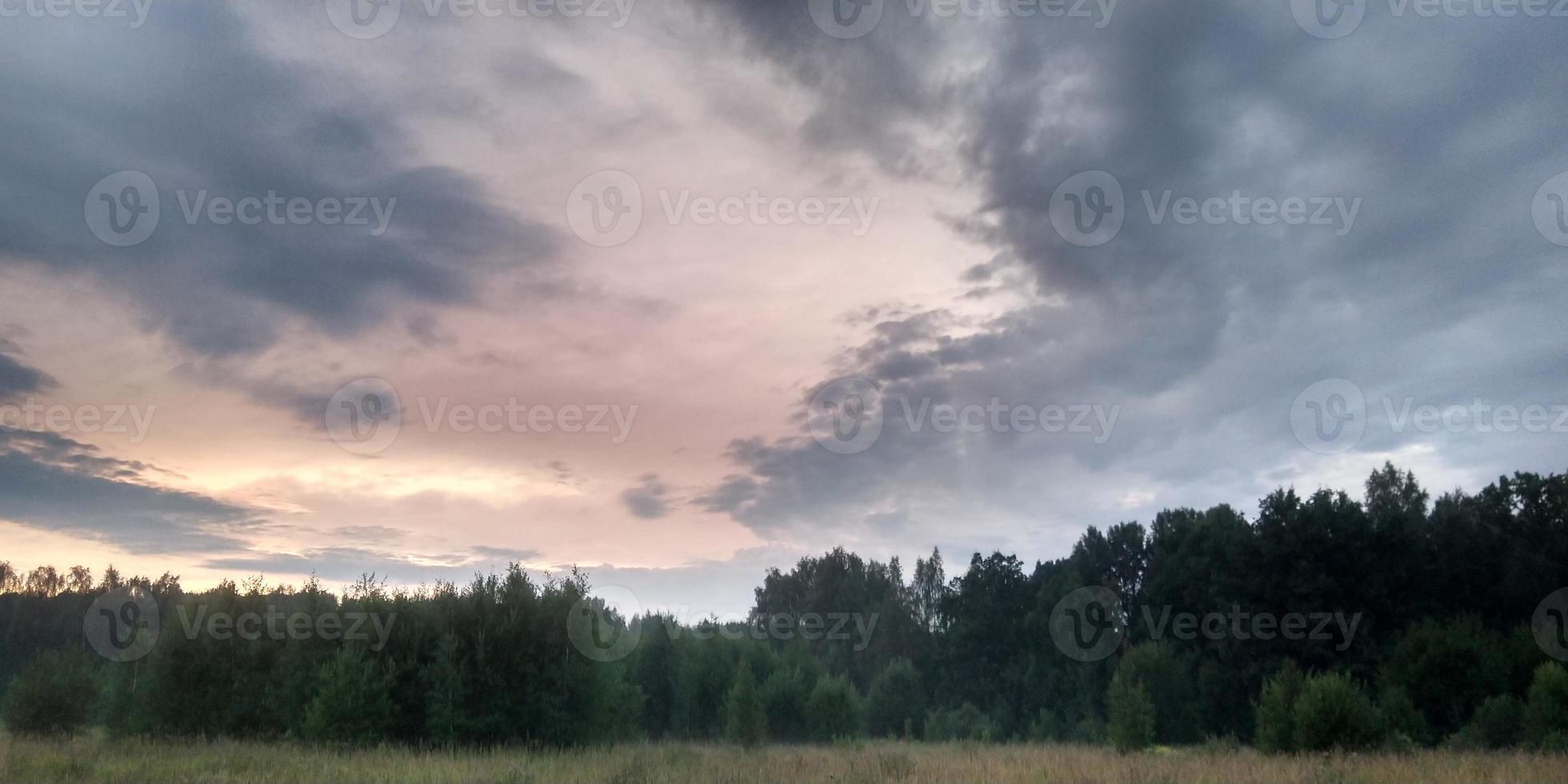 natura modello sfondo. bellissimo paesaggio. tramonto nel il foresta. foto