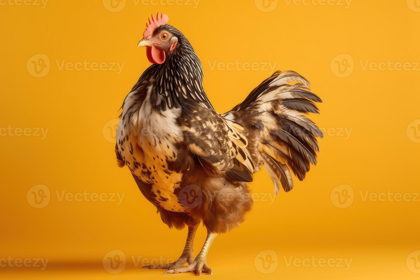 pollo isolato su giallo sfondo. creato generativo ai foto