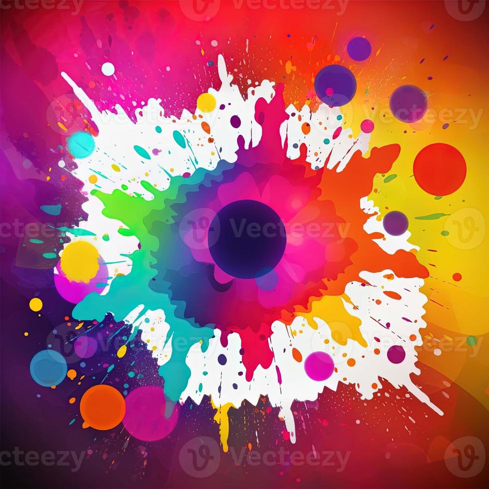 colorato dipingere spruzzi su un' colorato sfondo foto