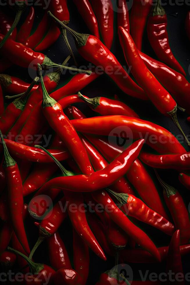 rosso caldo peperoncino peperoni modello struttura sfondo. vicino su. un' fondale di rosso caldo peperoncino peperoni. generativo ai. foto
