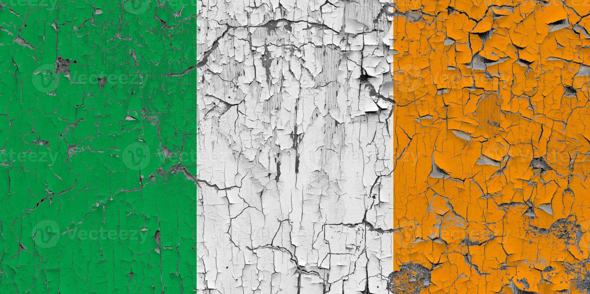 3d bandiera di Irlanda su pietra parete foto