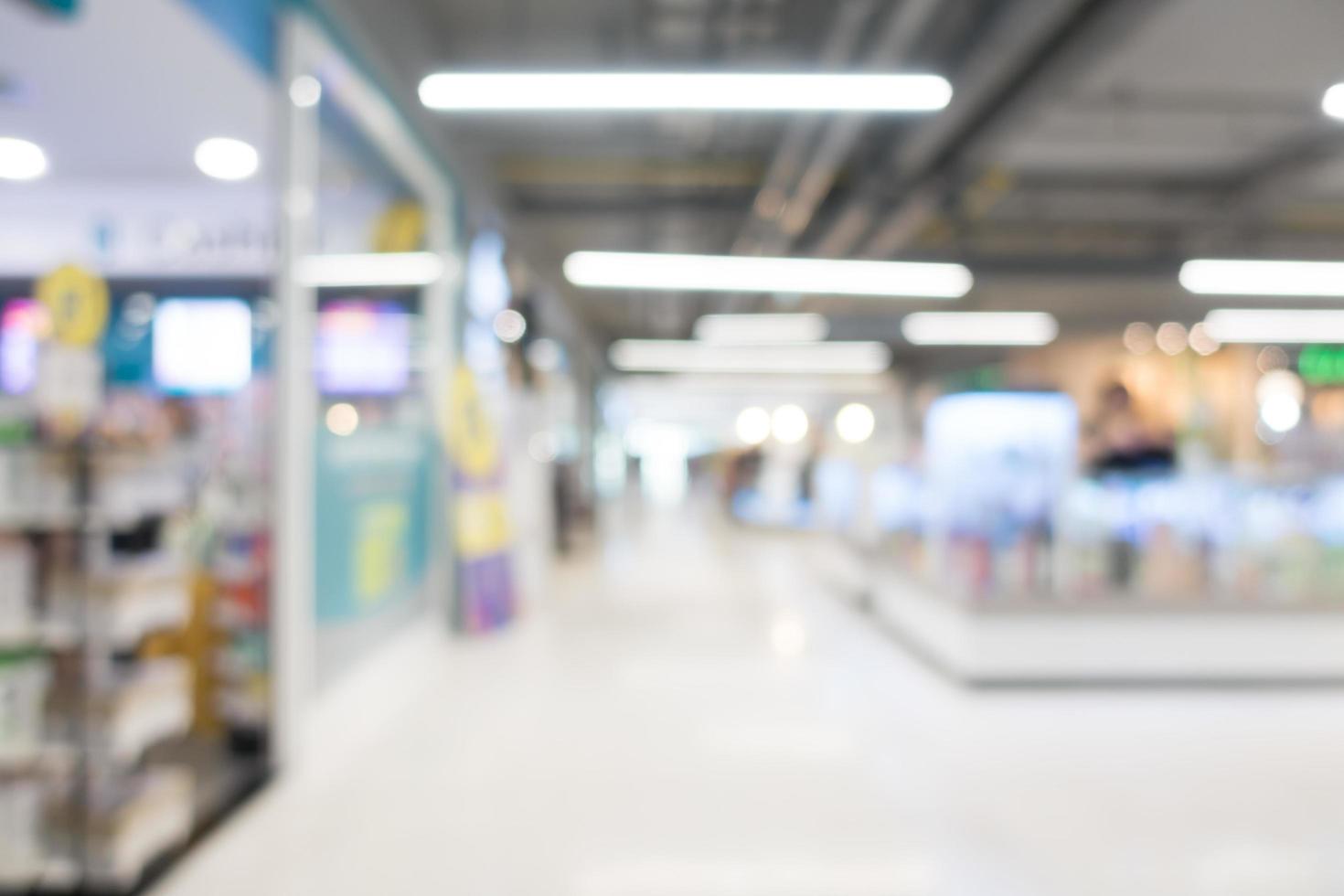 offuscata centro commerciale e interno del negozio al dettaglio per lo sfondo foto