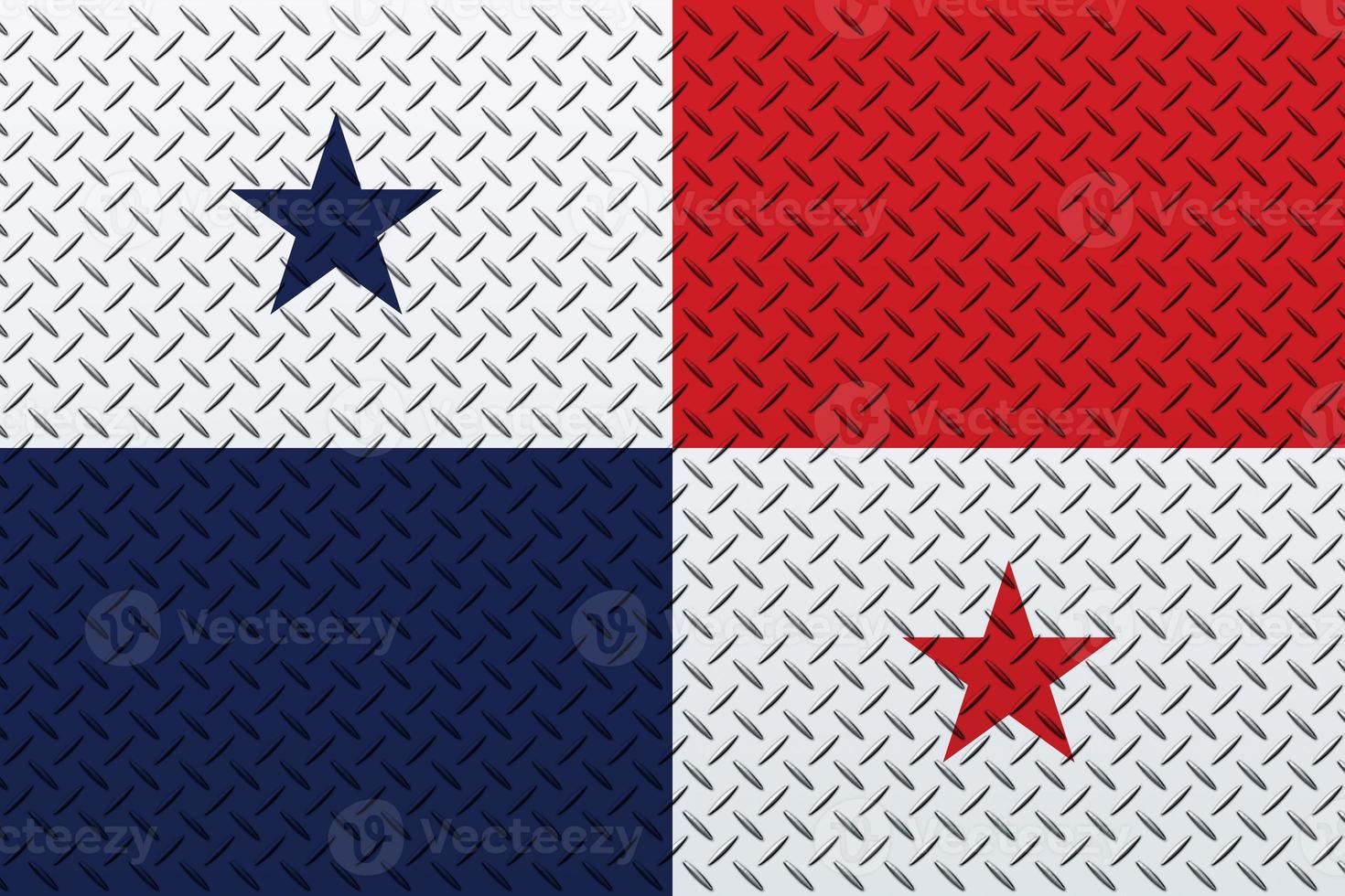 3d bandiera di Panama su un' metallo parete sfondo. foto