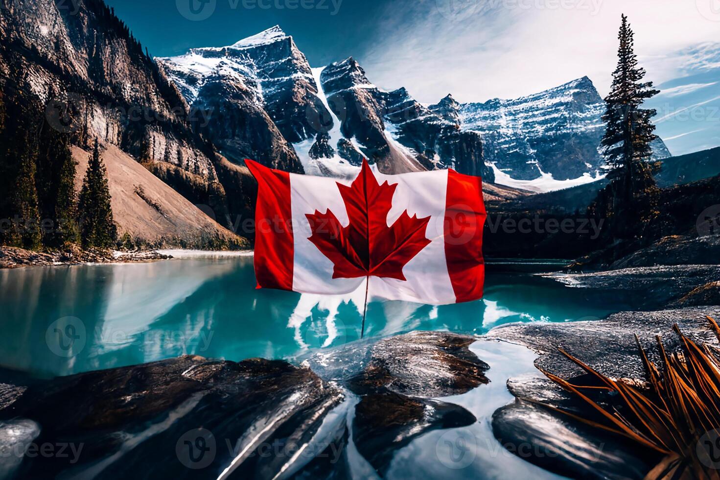 Canada, un' nazione nel nord America, cultura, paesaggio. generativo ai foto