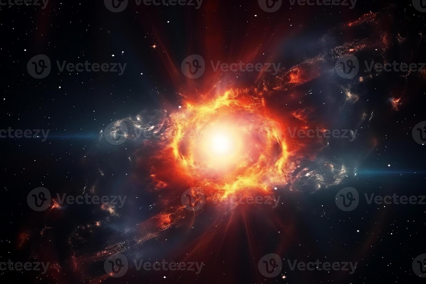 supernova nebulosa e stelle nel spazio illustrazione. ai generato foto