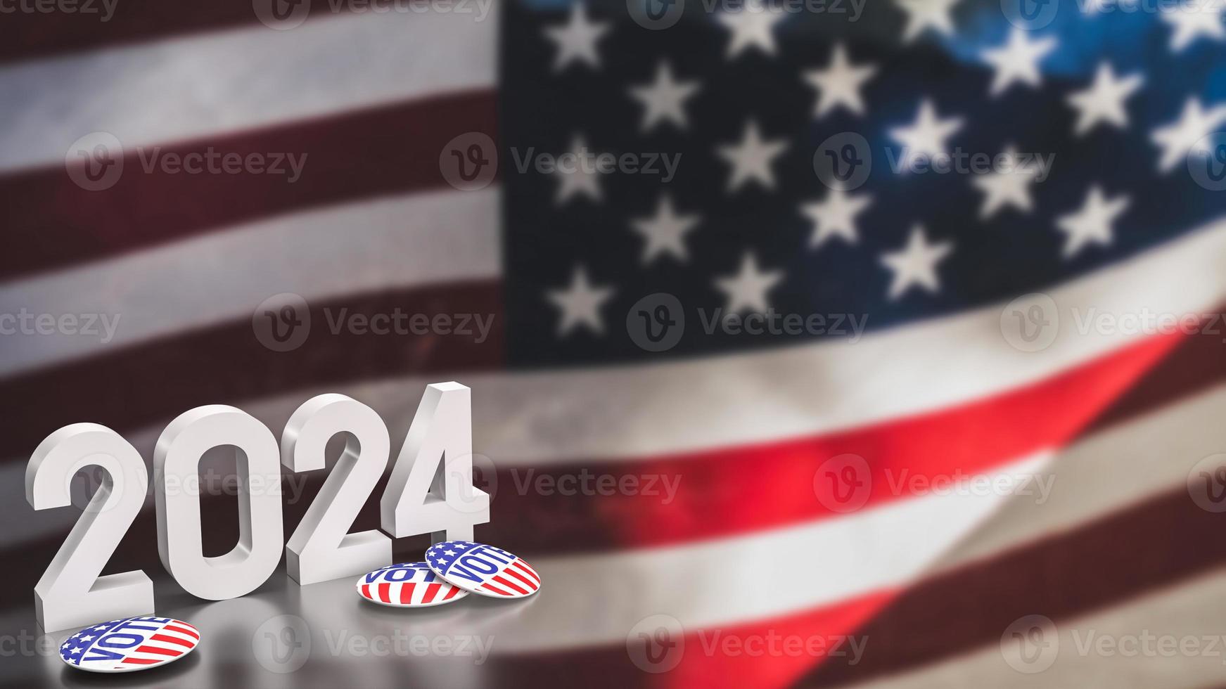 il Stati Uniti d'America bandiera e 2024 per votazione concetto 3d interpretazione foto