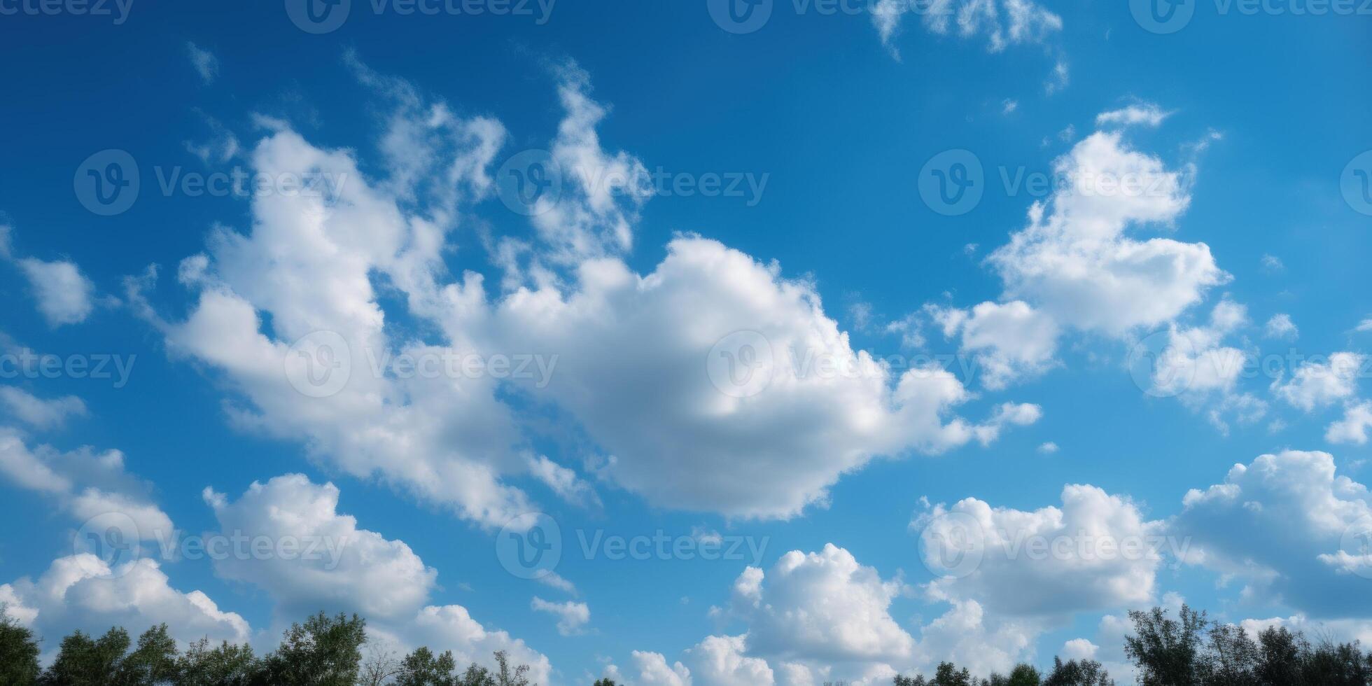 blu cielo con nube sfondo, nuvoloso cielo per estate volta. generativo ai foto