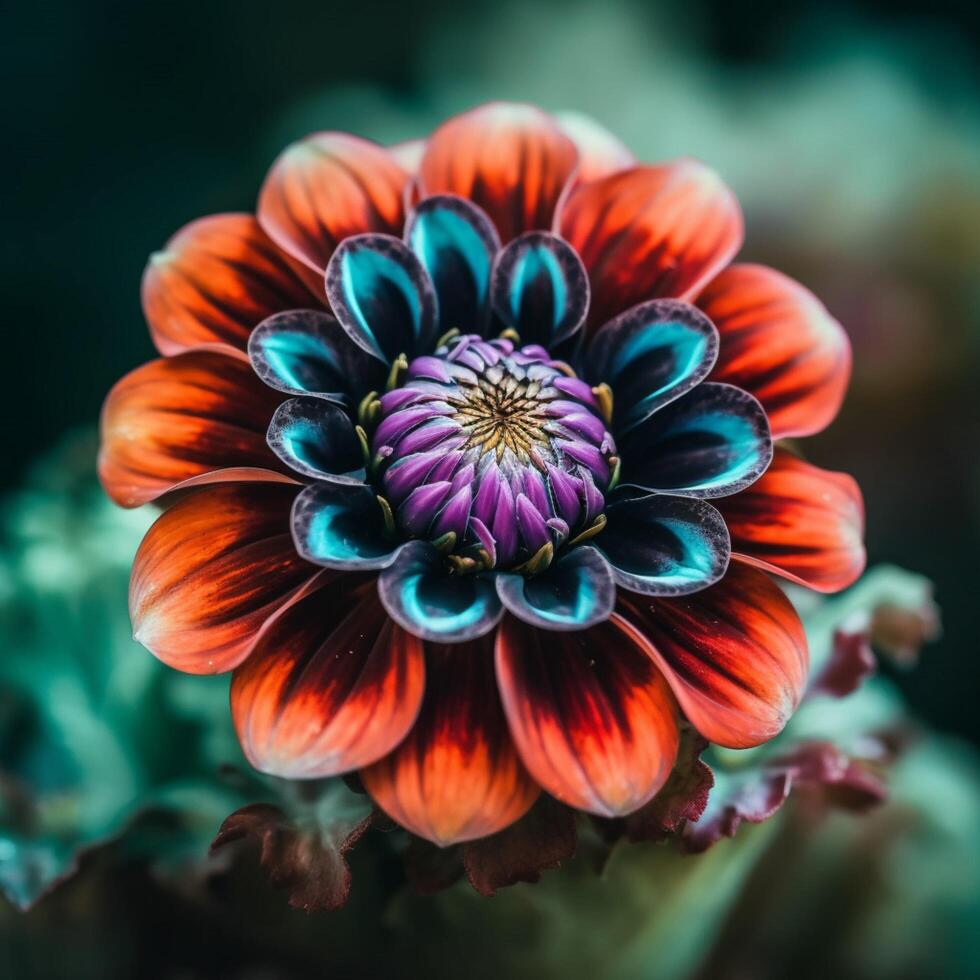 un' vicino su di fiore con sfondo ai generativo foto