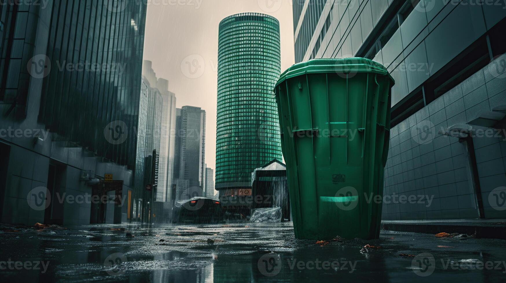 un' grande verde spazzatura, generato ai Immagine foto