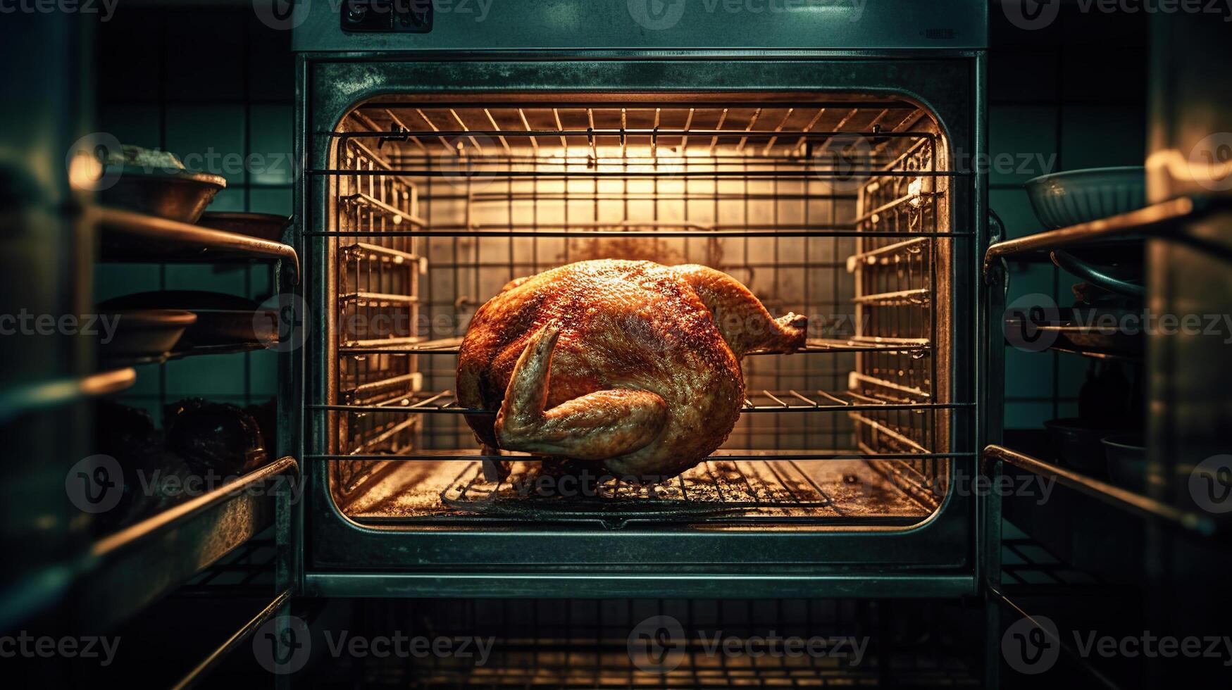 pollo nel professionale forno, generato ai Immagine foto