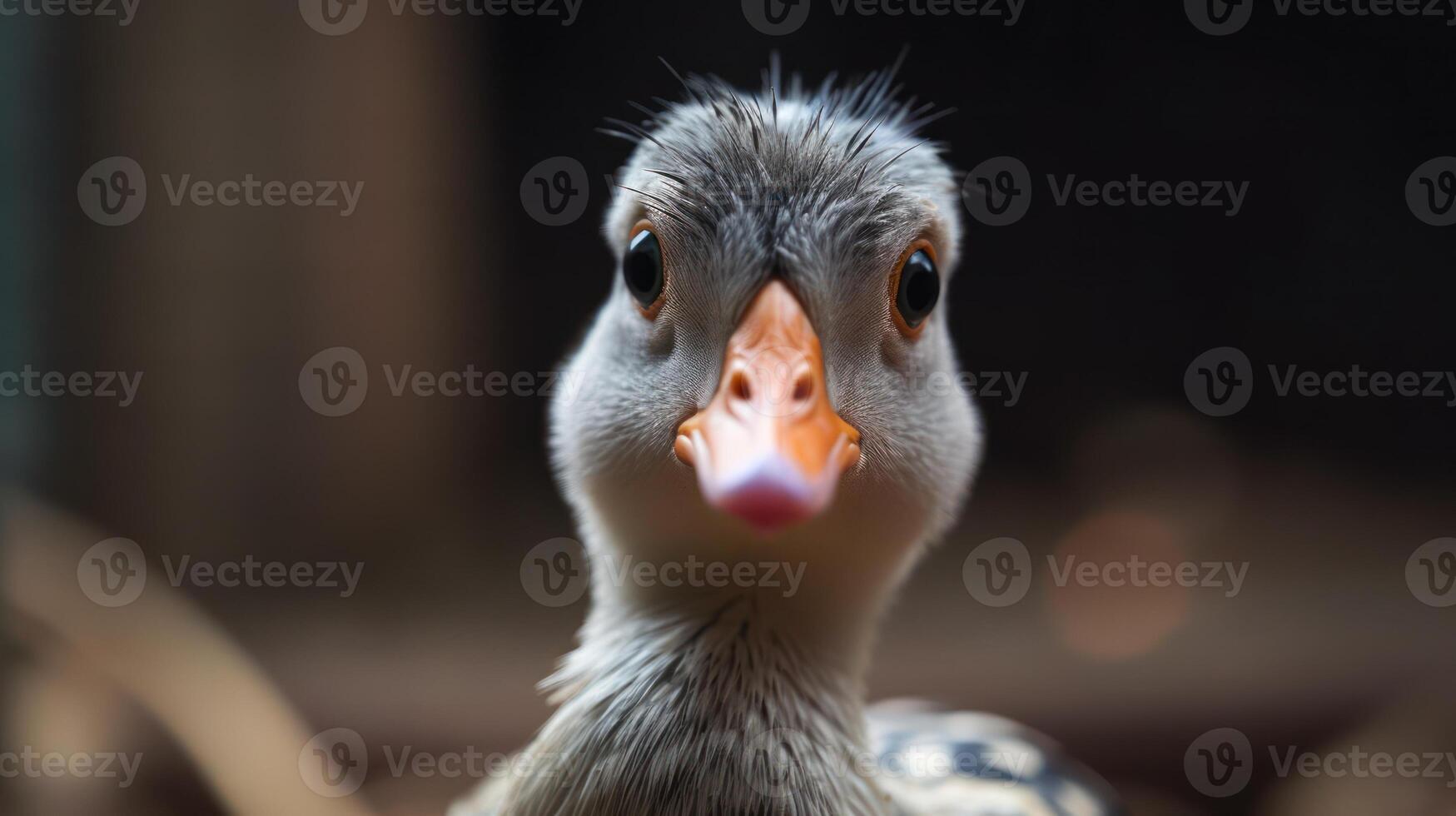 divertente anatra testa avvicinamento generativo ai foto