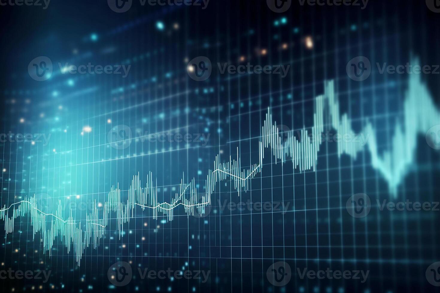 finanziario grafico di il salire e autunno di citazioni su il azione scambio. attività commerciale sfondo. generativo ai foto