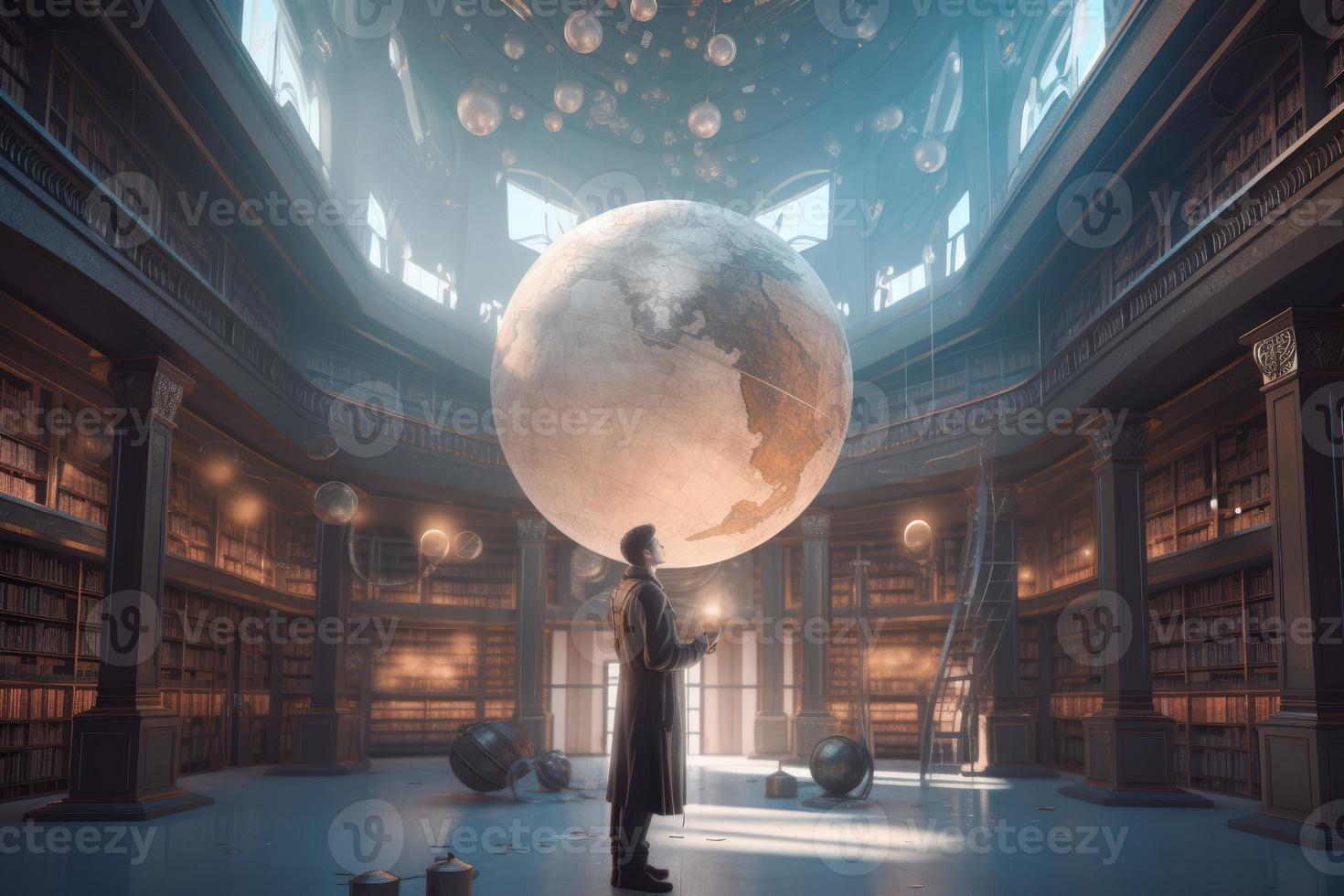 grande astrologico biblioteca. creare ai foto