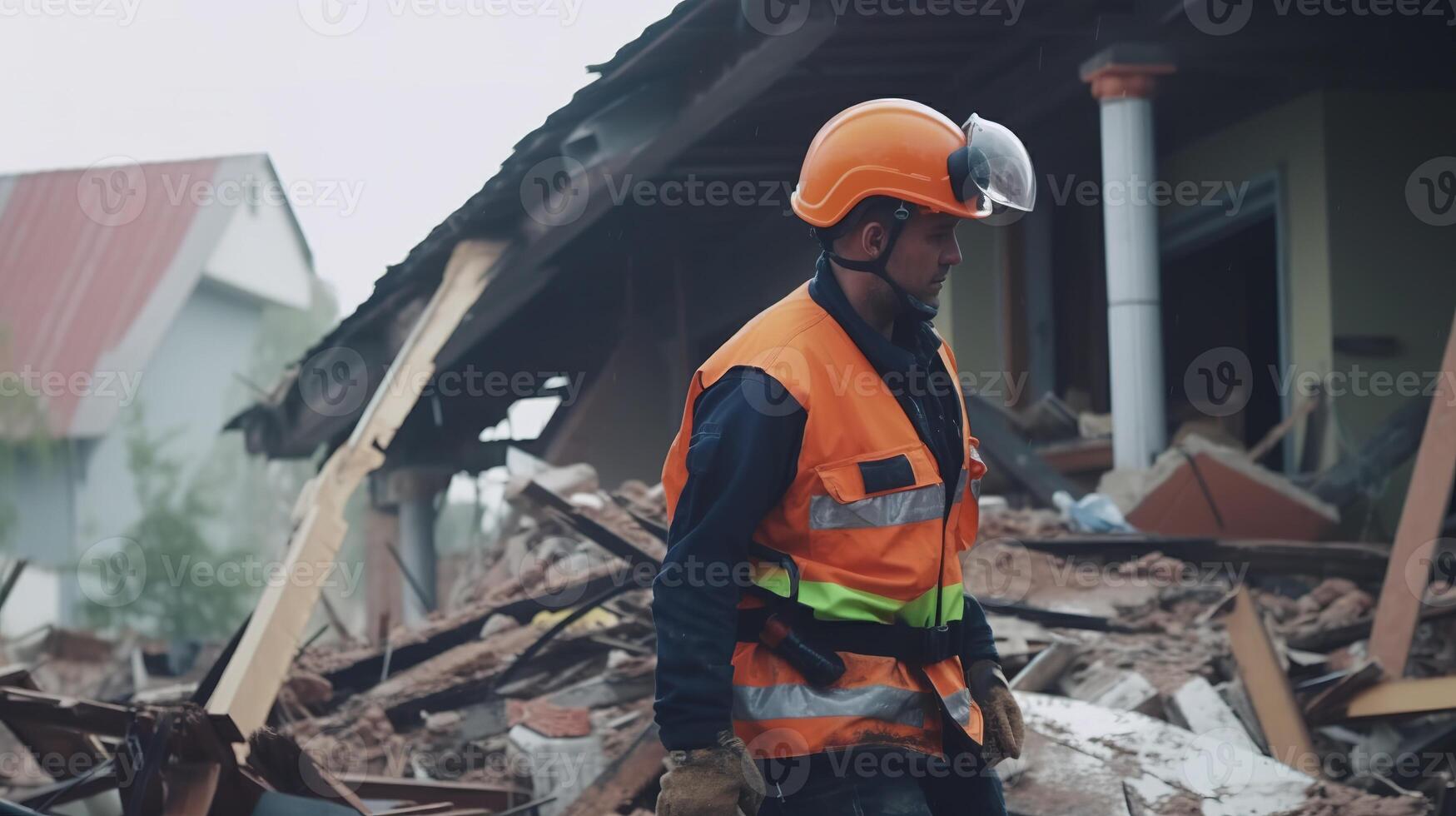 radura macerie dopo disastro. generativo ai foto