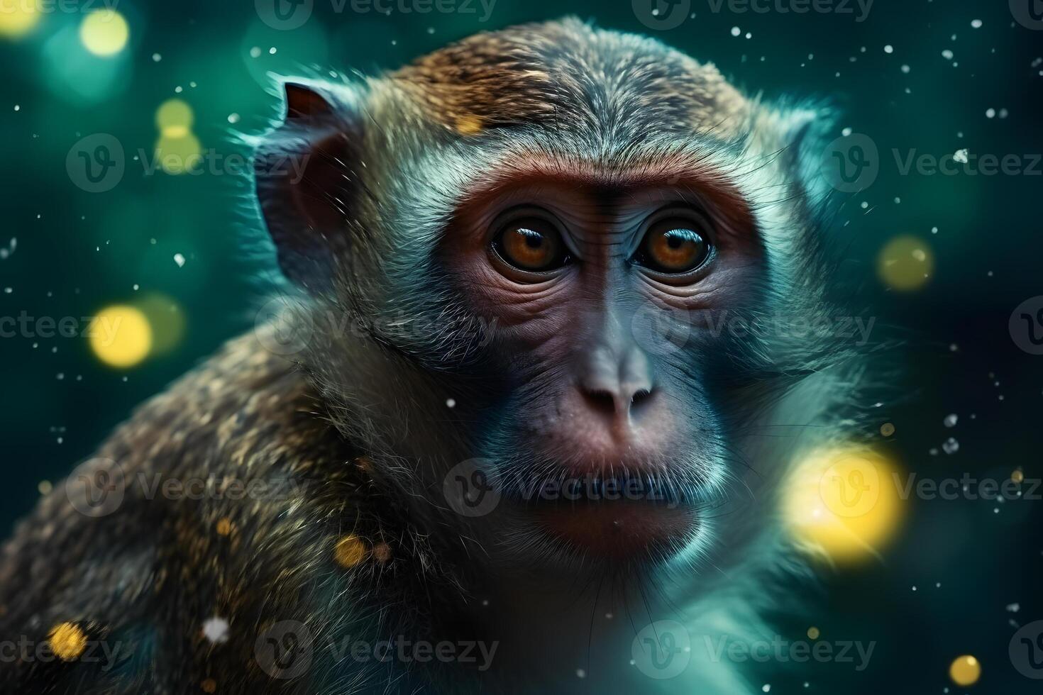scimmia ritratto. neurale Rete ai generato foto