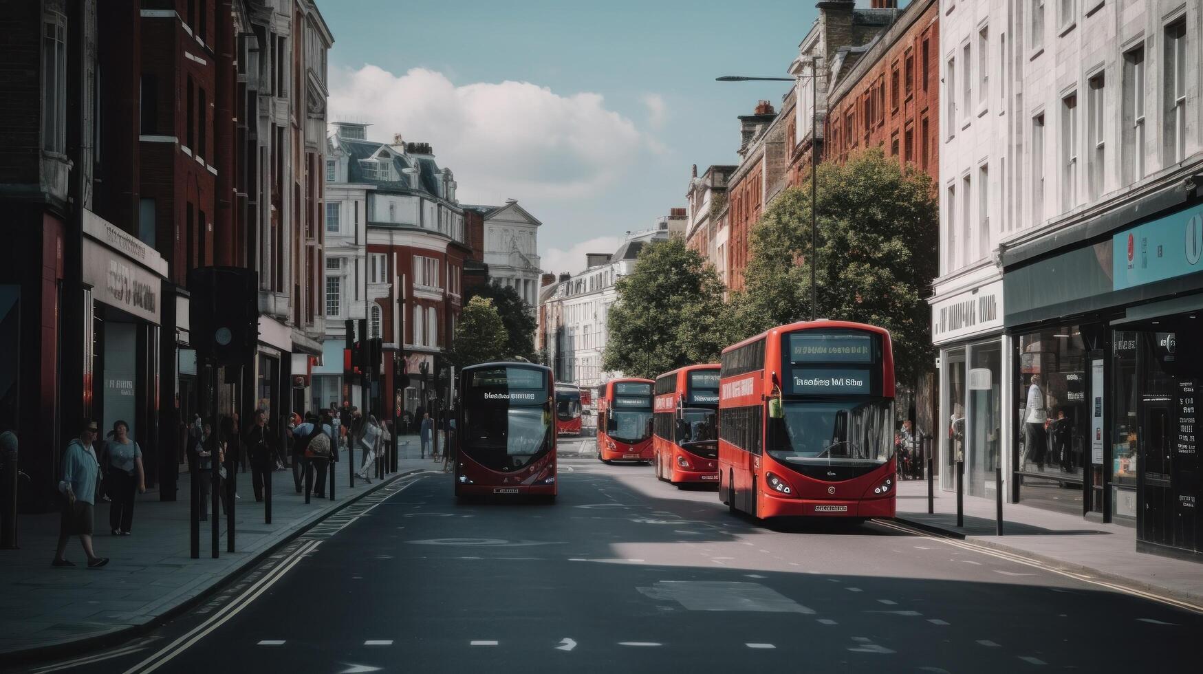 Londra strada sfondo. illustrazione ai generativo foto