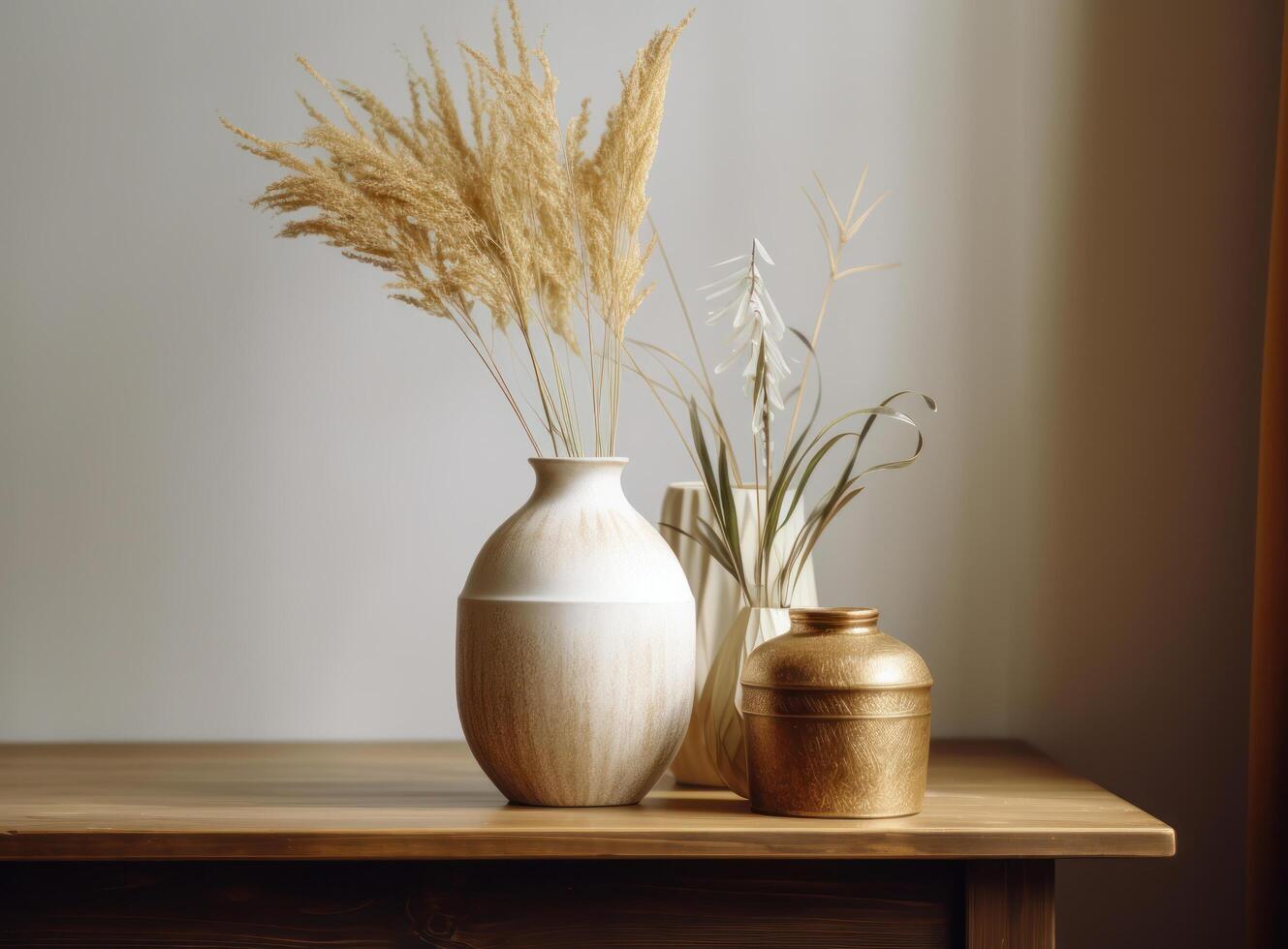 minimalista interno design con vaso. illustrazione ai generativo foto