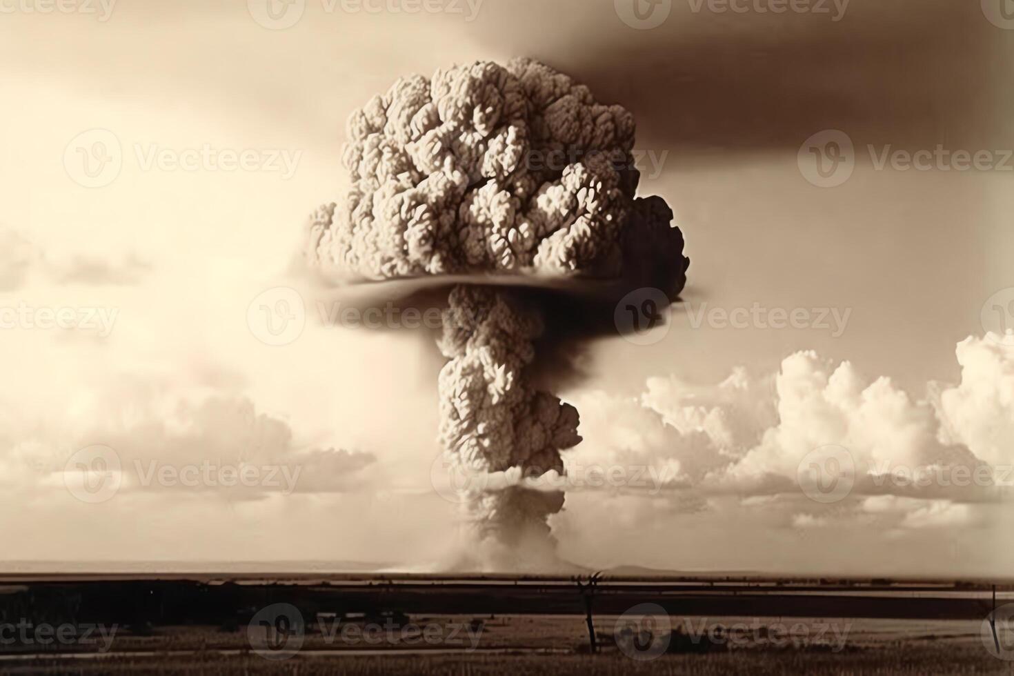 fungo nube risultata a partire dal il detonazione di zar bomba. ai generato foto