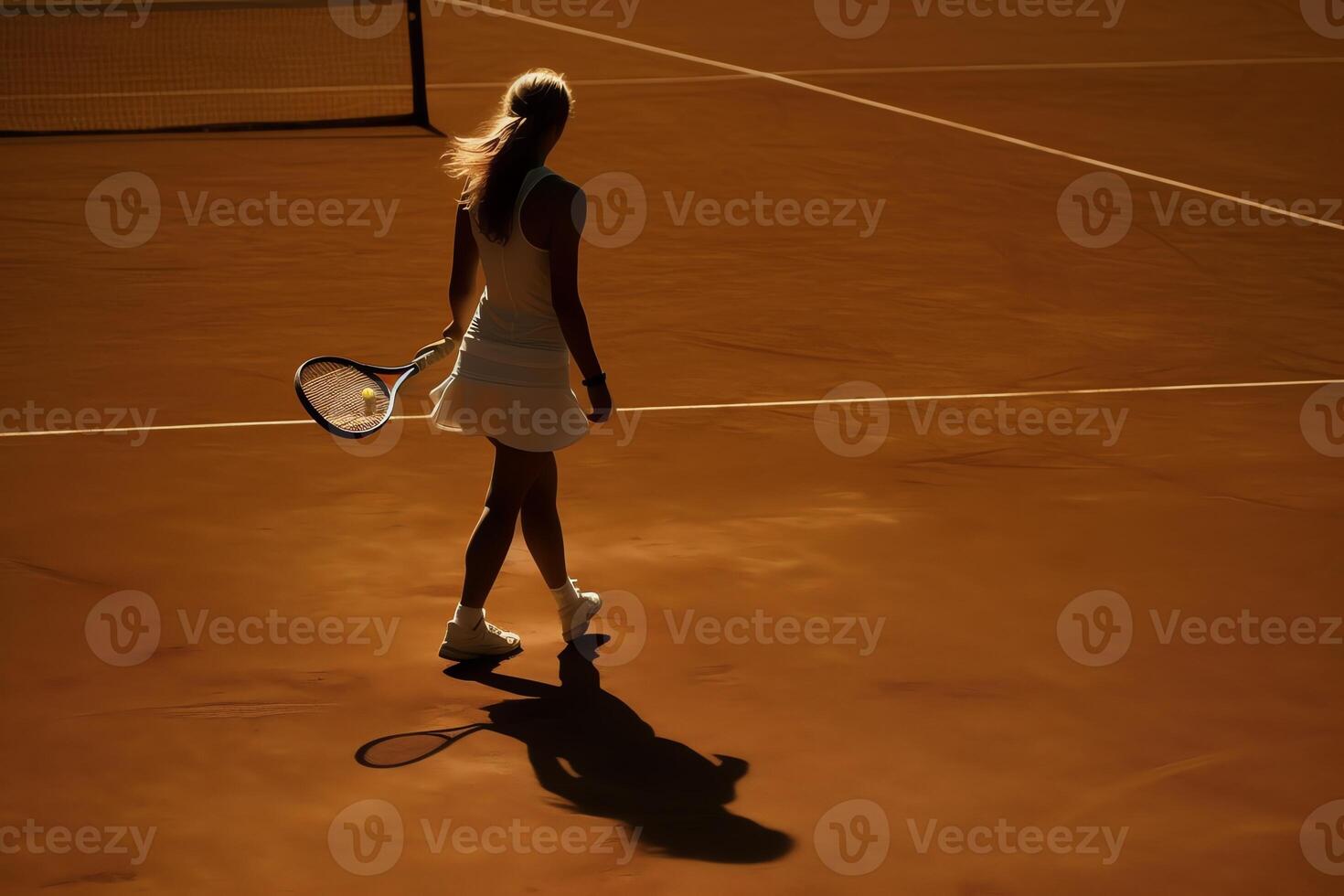 giocando assolo tennis. ai generato foto