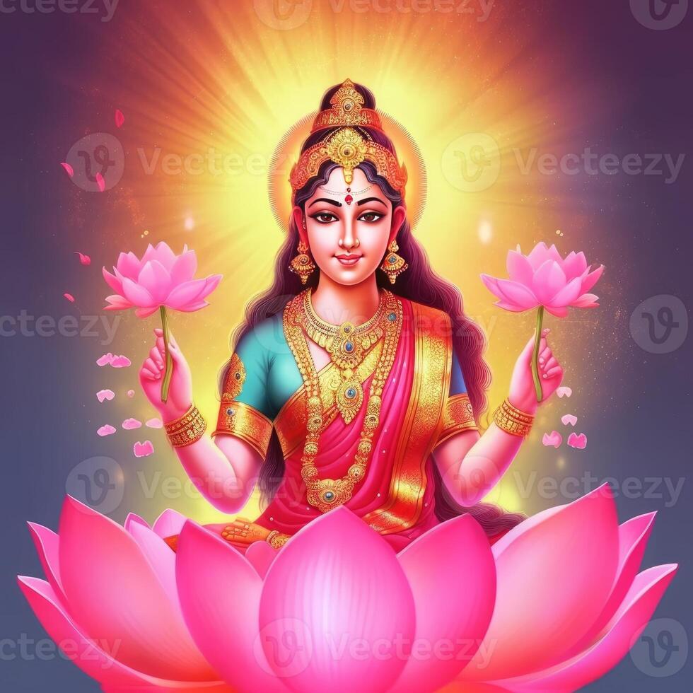 maha lakshmi immagini Scarica mah laxmi dea su loto immagini generativo ai foto