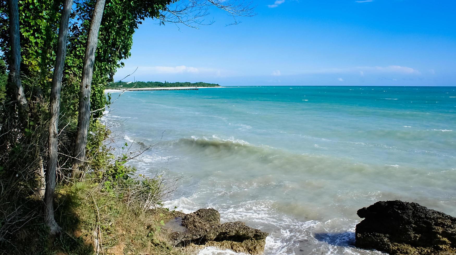 vista sul mare con rocce vicino alla costa. abkhazia foto