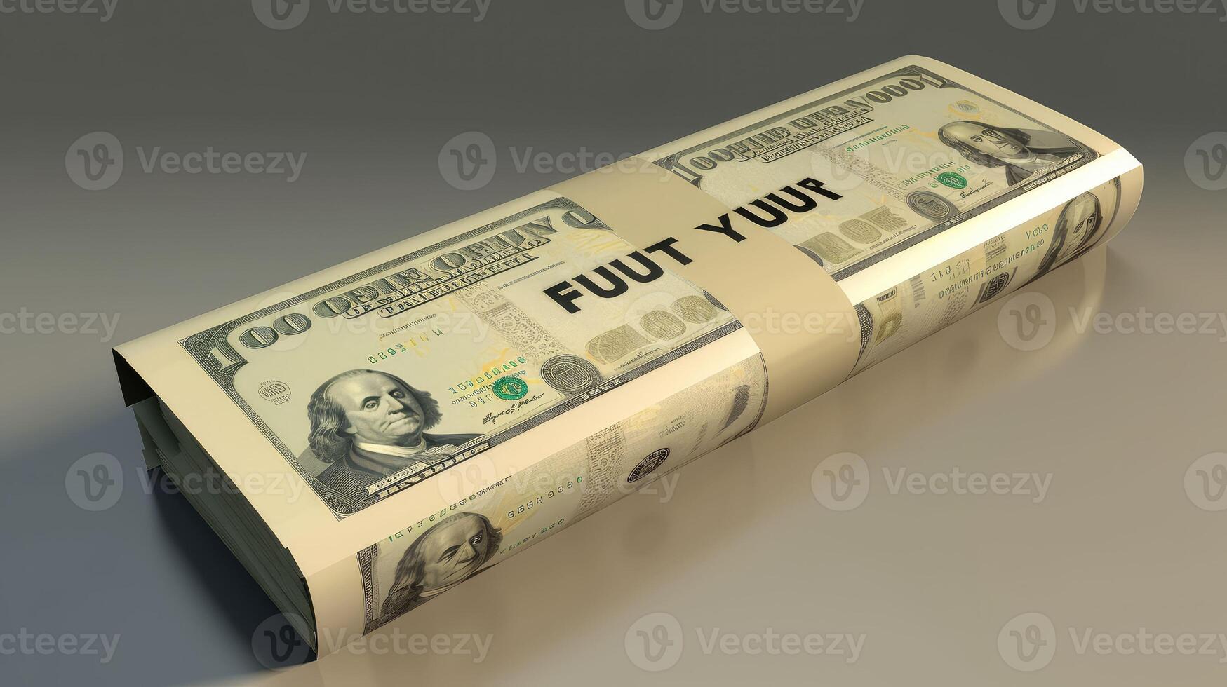 illustrazione di i soldi cartello su il tavolo con riflessione.. creato con generativo ai foto