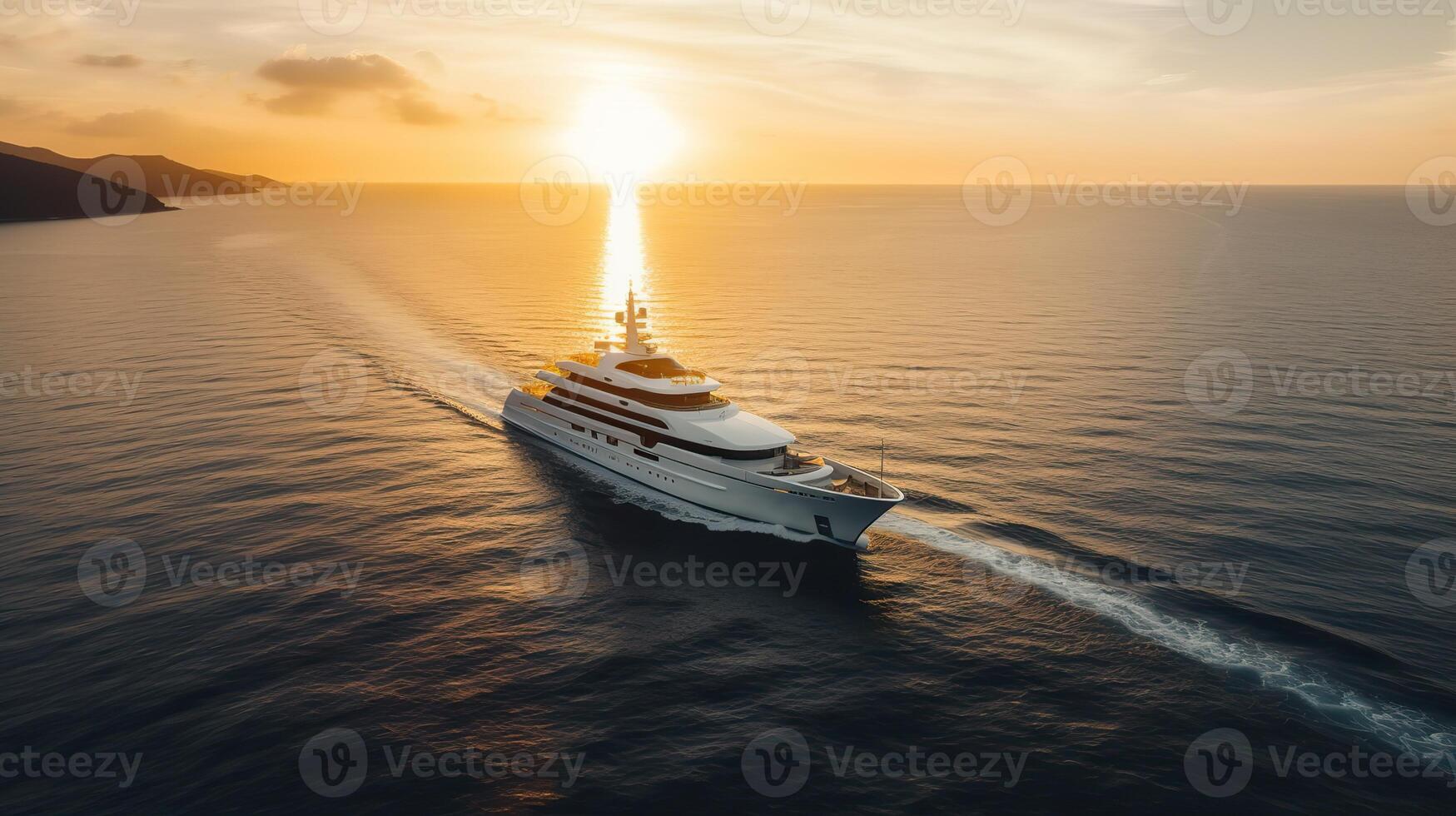 ai generato. ai generativo. foto fotografia tiro aereo a partire dal drone. lusso grande barca yacht. crociera avventura vacanza vibrazione. può essere Usato per promozione design agenzia. grafico arte