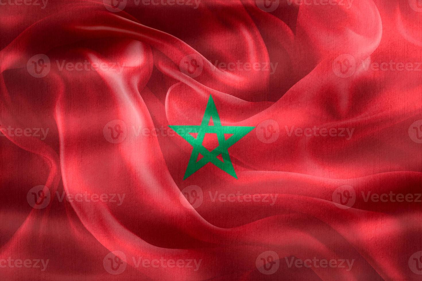 3d-illustrazione di una bandiera del Marocco - bandiera sventolante realistica del tessuto foto