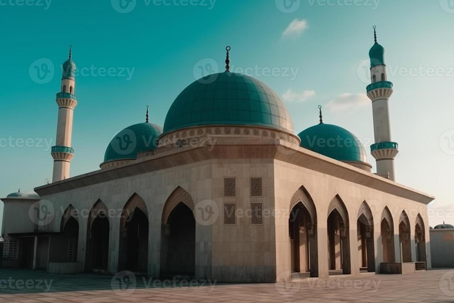 ai generativo un' moschea con un' bellissimo sfondo foto