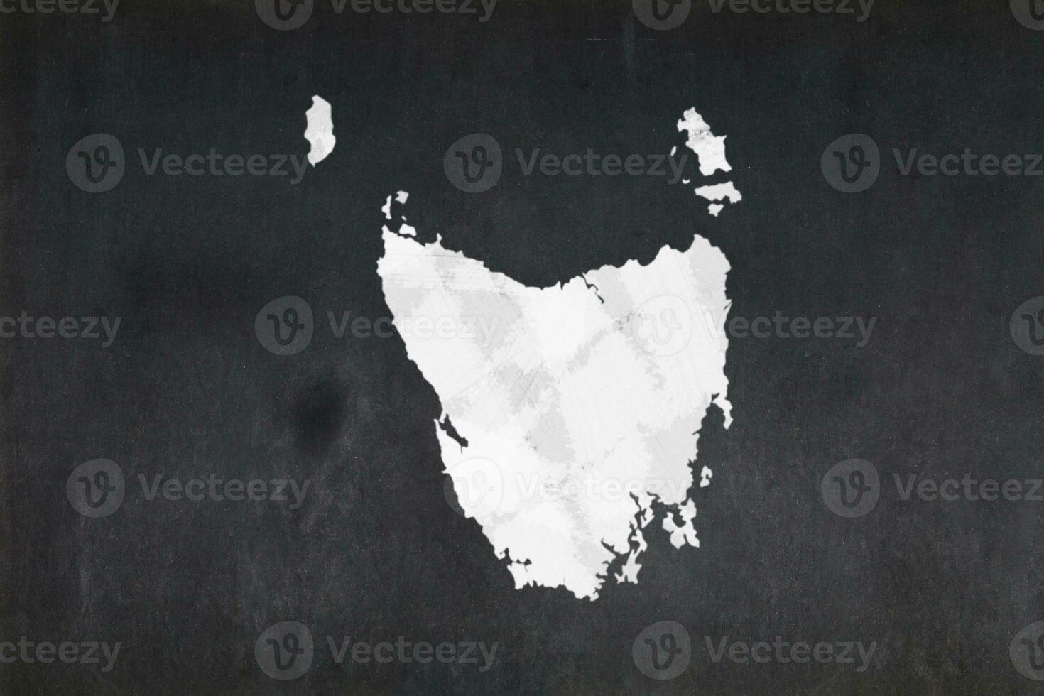 carta geografica di il stato di tasmania disegnato su un' lavagna foto