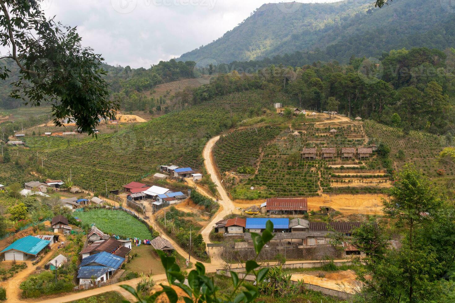 rurale villaggio nord di bandire rak tailandese Cinese villaggio su confine di settentrionale Tailandia e Myanmar foto