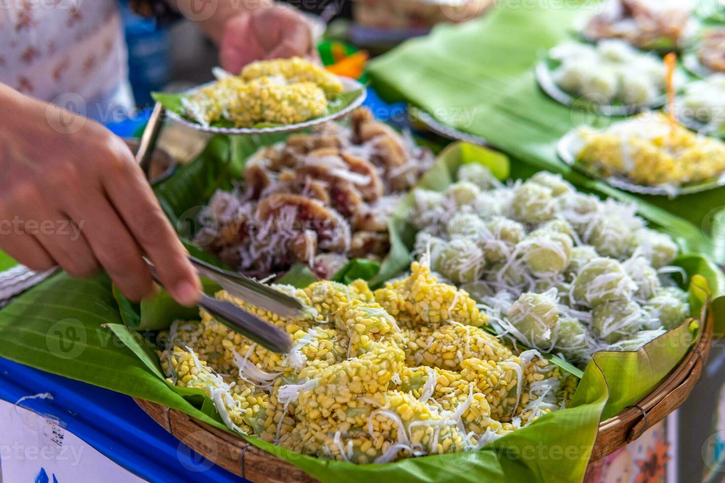 Laos dolci, Mais e Noce di cocco strada cibo nel Tailandia foto