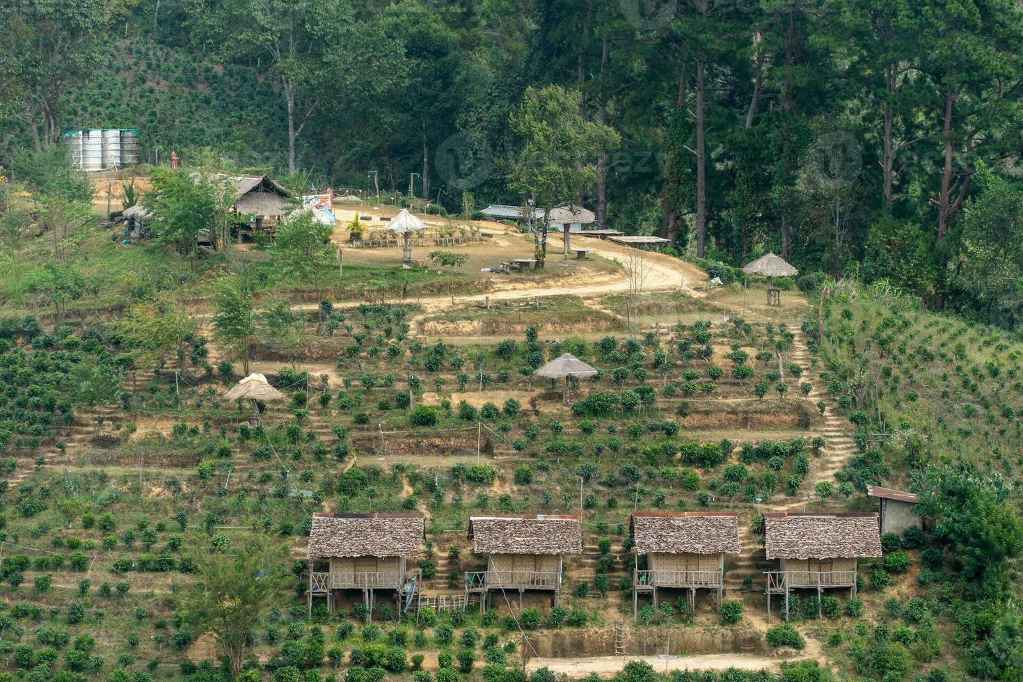 rurale villaggio nord di bandire rak tailandese Cinese villaggio su confine di settentrionale Tailandia e Myanmar foto