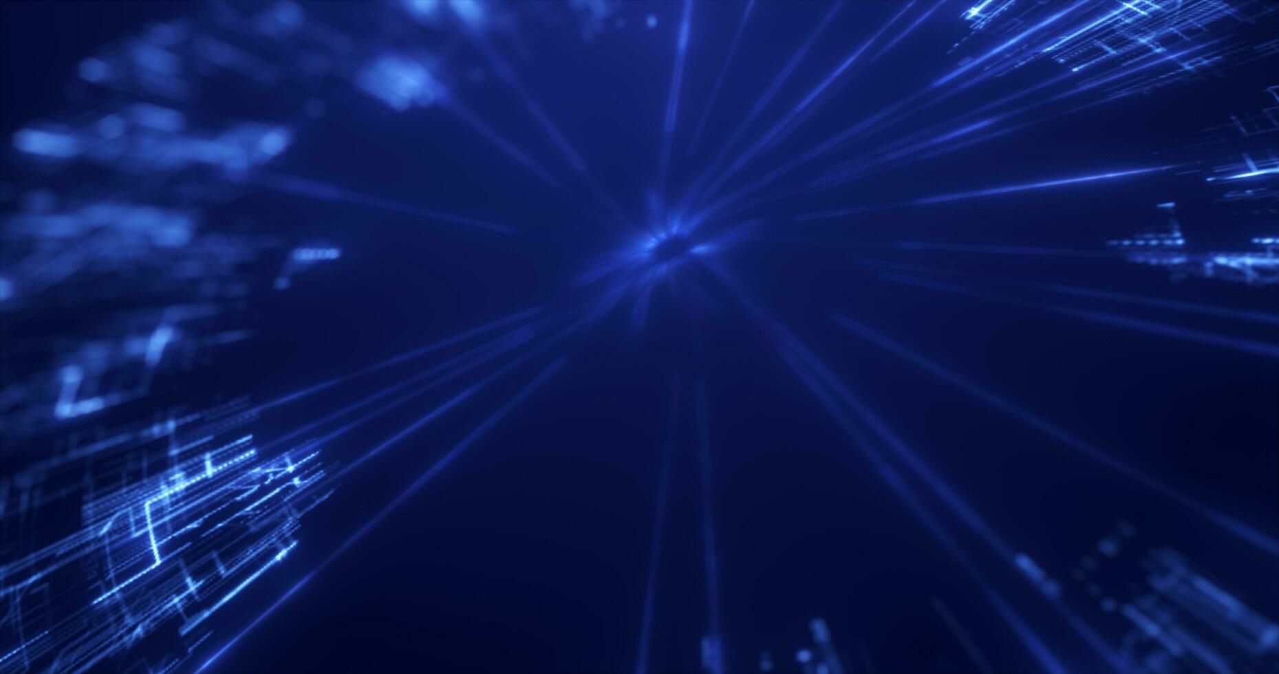 astratto blu raggiante cerchio energia futuristico computer digitale hi-tech vorticoso astratto sfondo foto