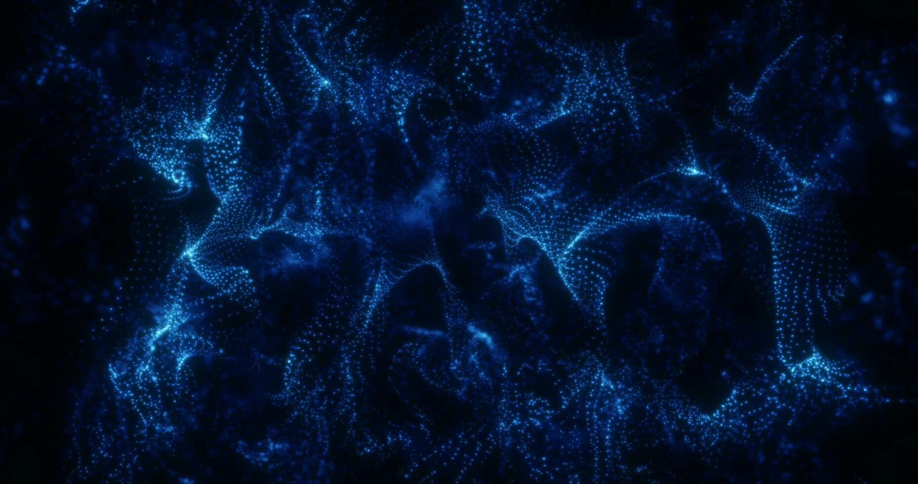 astratto blu energia Linee e particelle magico luminosa raggiante futuristico hi-tech sfondo foto
