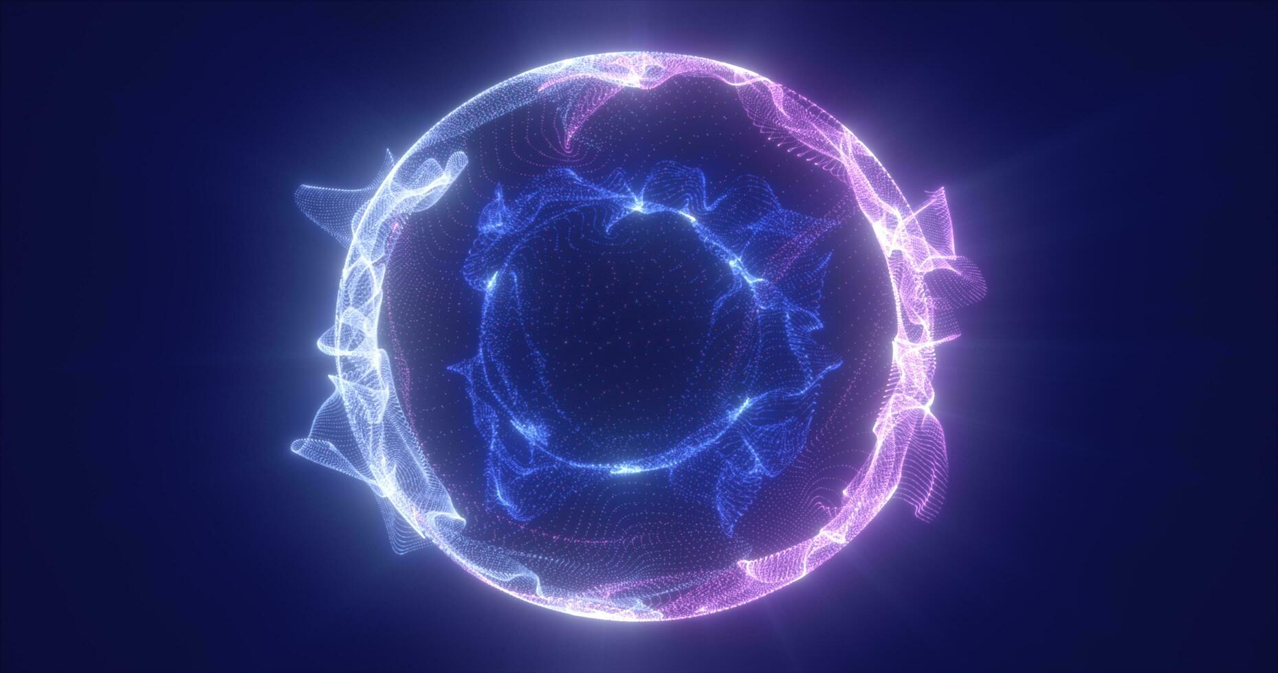 astratto blu energia particella sfera raggiante elettrico magico futuristico High Tech spazio foto