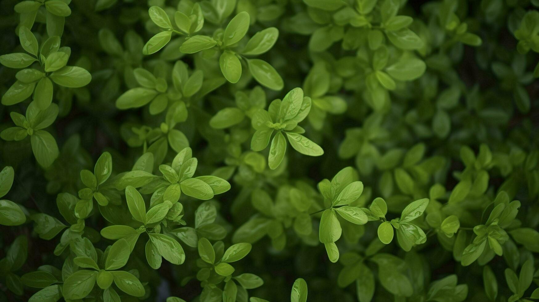 avvicinamento tiro di il piccolo verde le foglie di un' cespuglio, creare ai foto