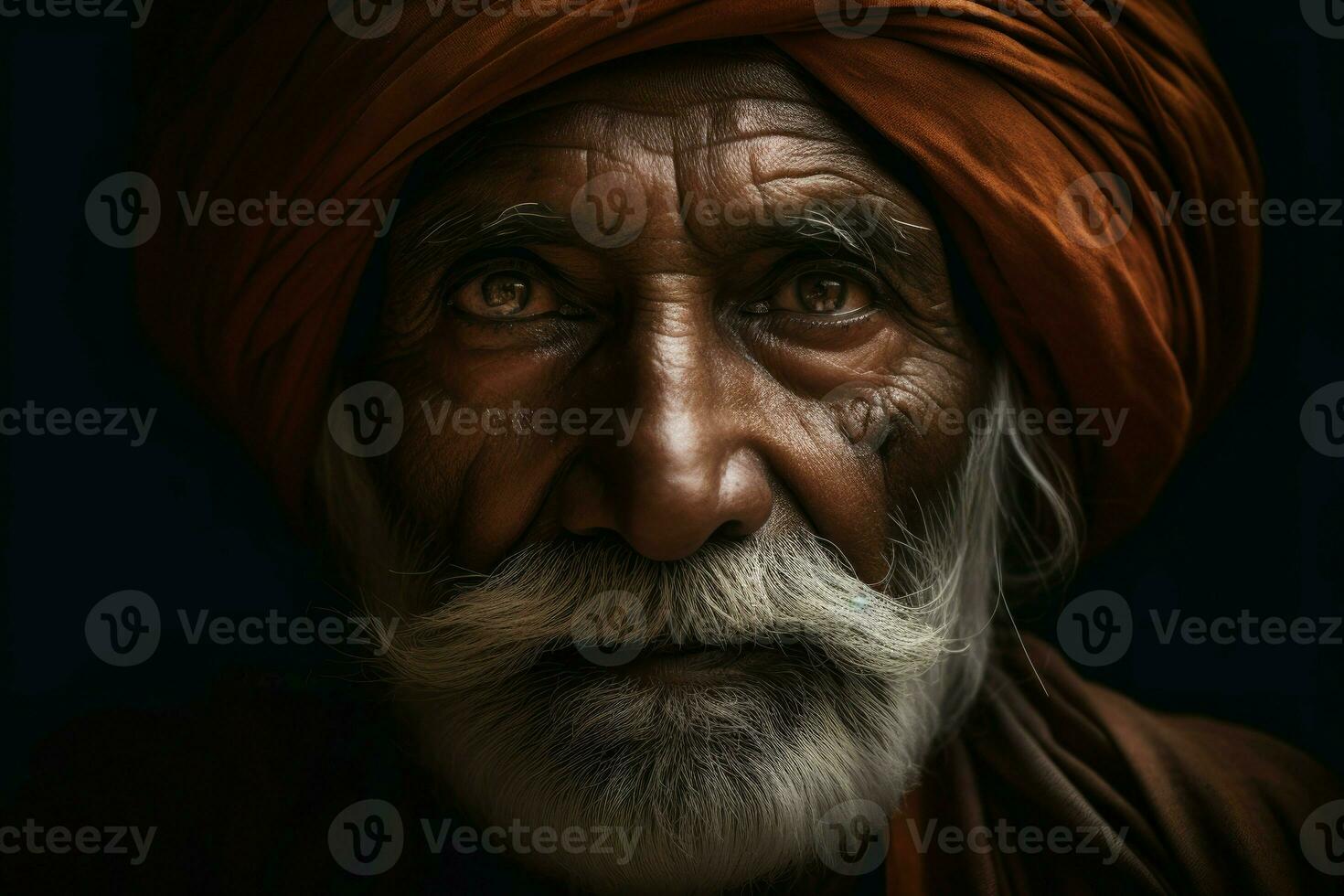 indiano vecchio uomo viso. creare ai foto